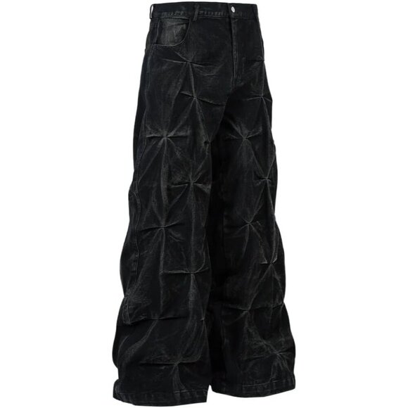 Unisex Streetwear Jeans Cotton Blend Wide Leg Baggy Casual Pants